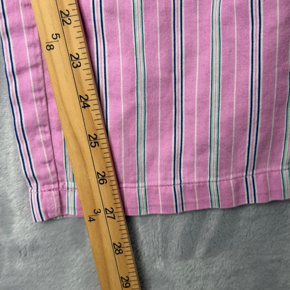 Lauren Ralph Lauren PJ Set Womens L Pink Stripe Cotton Monogram Preppy Classic - Picture 12 of 13